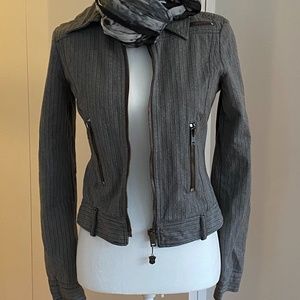 Diesel Moto-Style Grey Cotton Women's Jacket Sz S
